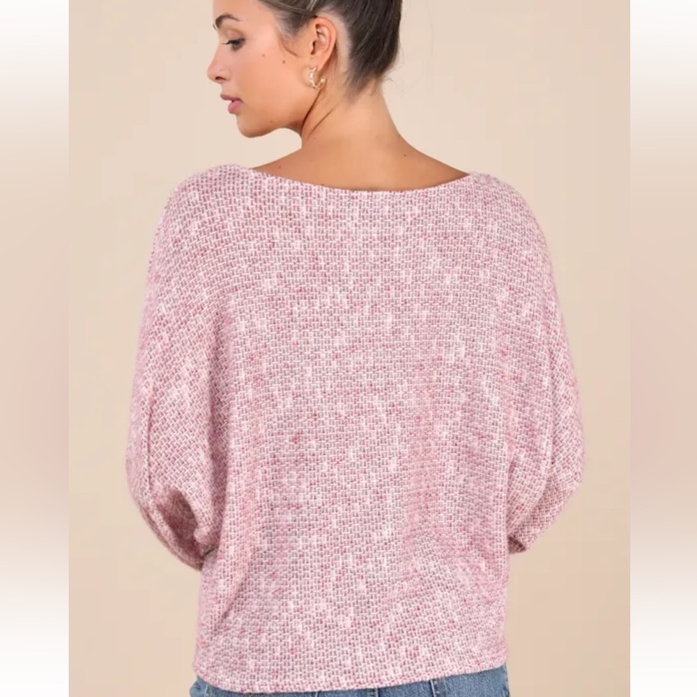 NWT Lulu's Pink Knit Sweater - Picture 2 of 3